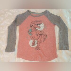Boys Sonoma Long Sleeve Dinosaur Baseball Graphic T Shirt Size 6